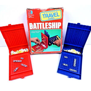Vintage 1989 Milton Bradley Travel Battleship Strategy Game w Box 2 Ships Missin
